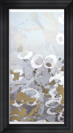 Framed Golden Dropplets I - Metallic Foil Print