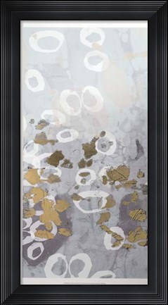 Framed Golden Dropplets II - Metallic Foil Print