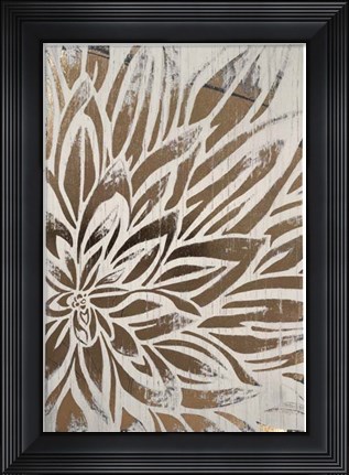 Framed Barnwood Bloom II - Metallic Foil Print