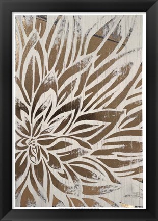 Framed Barnwood Bloom II - Metallic Foil Print