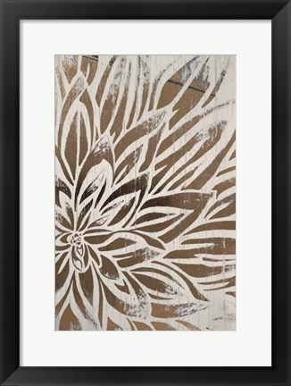 Framed Barnwood Bloom II - Metallic Foil Print