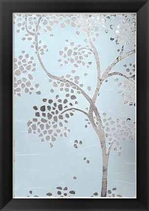 Framed Metallic Tree I - Metallic Foil Print