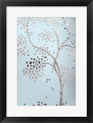Framed Metallic Tree I - Metallic Foil Print