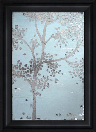 Framed Metallic Tree II - Metallic Foil Print