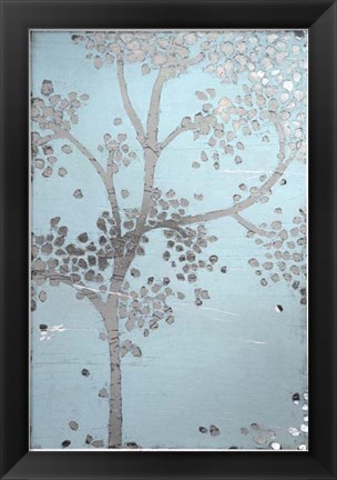 Framed Metallic Tree II - Metallic Foil Print
