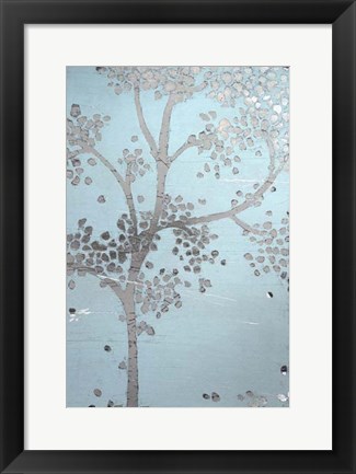 Framed Metallic Tree II - Metallic Foil Print