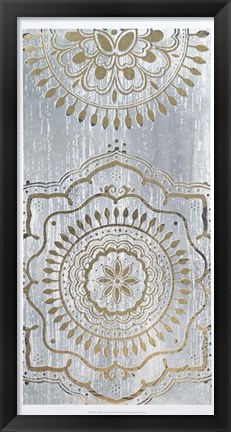 Framed Indigo Mandala II - Metallic Foil Print