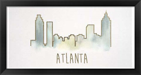 Framed Goldleaf City Silhouette I - Metallic Foil Print