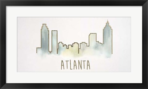 Framed Goldleaf City Silhouette I - Metallic Foil Print