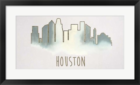 Framed Goldleaf City Silhouette III - Metallic Foil Print