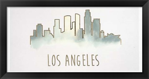 Framed Goldleaf City Silhouette IV - Metallic Foil Print