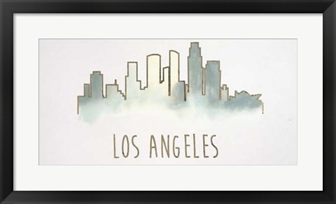 Framed Goldleaf City Silhouette IV - Metallic Foil Print
