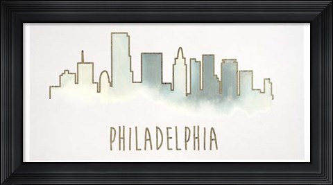 Framed Goldleaf City Silhouette VI - Metallic Foil Print