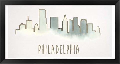 Framed Goldleaf City Silhouette VI - Metallic Foil Print