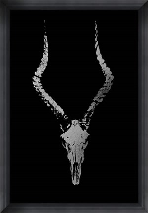 Framed Silver Foil Rustic Mount II on Black - Metallic Foil Print