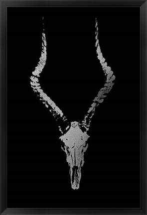Framed Silver Foil Rustic Mount II on Black - Metallic Foil Print