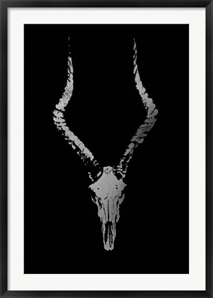Framed Silver Foil Rustic Mount II on Black - Metallic Foil Print