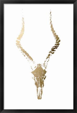 Framed Gold Foil Rustic Mount II on White - Metallic Foil Print