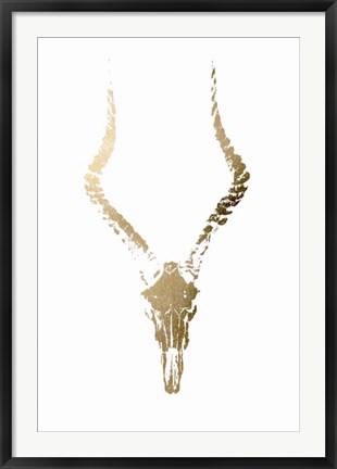 Framed Gold Foil Rustic Mount II on White - Metallic Foil Print