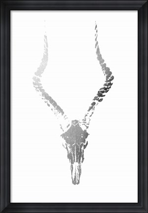Framed Silver Foil Rustic Mount II on White - Metallic Foil Print