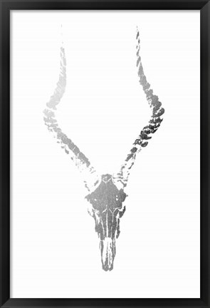 Framed Silver Foil Rustic Mount II on White - Metallic Foil Print