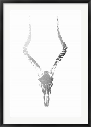 Framed Silver Foil Rustic Mount II on White - Metallic Foil Print