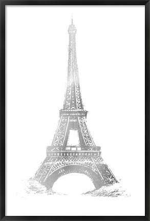 Framed Silver Foil Eiffel Tower - Metallic Foil Print