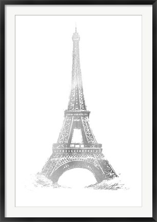 Framed Silver Foil Eiffel Tower - Metallic Foil Print