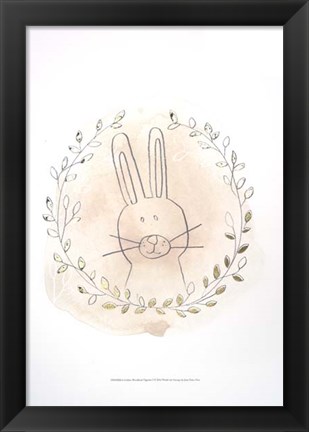 Framed Golden Woodland Vignette I - Metallic Foil Print