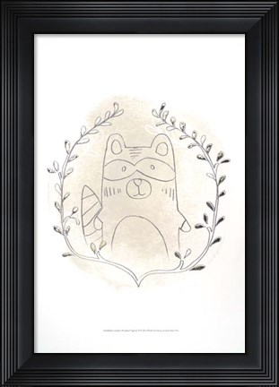 Framed Golden Woodland Vignette II - Metallic Foil Print