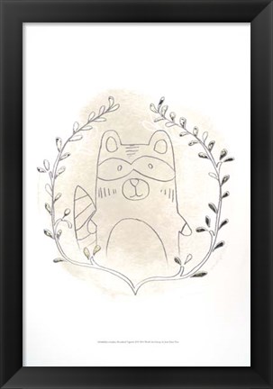 Framed Golden Woodland Vignette II - Metallic Foil Print