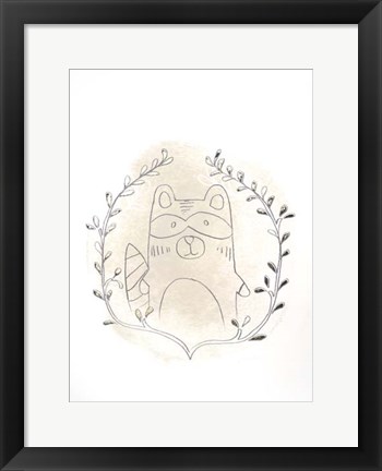 Framed Golden Woodland Vignette II - Metallic Foil Print