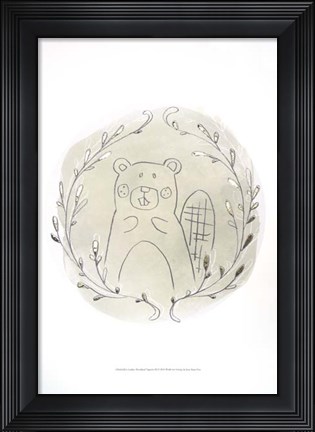 Framed Golden Woodland Vignette III - Metallic Foil Print