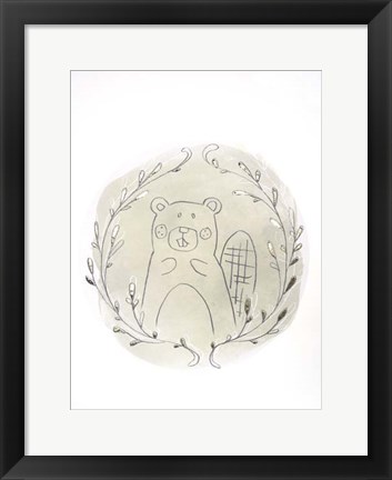 Framed Golden Woodland Vignette III - Metallic Foil Print