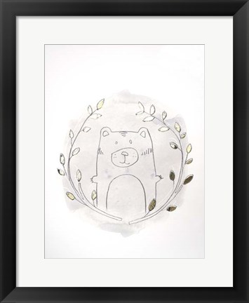 Framed Golden Woodland Vignette IV - Metallic Foil Print
