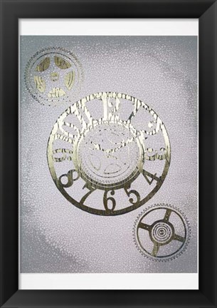 Framed Gilded Clocks I - Metallic Foil Print