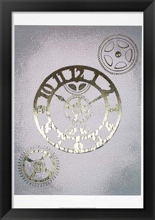 Framed Gilded Clocks I - Metallic Foil Print