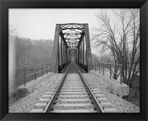 Framed VIEW NORTHEAST OF WEST END OF BRIDGE. - Joshua Falls Bridge, Spanning James River at CSX Railroad Print