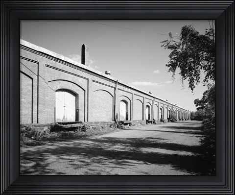 Framed PERSPECTIVE VIEW OF SIDE - Norfolk and Western Freight Depot, Ninth and Eleventh Streets at bank of James River, Lynchburg Print