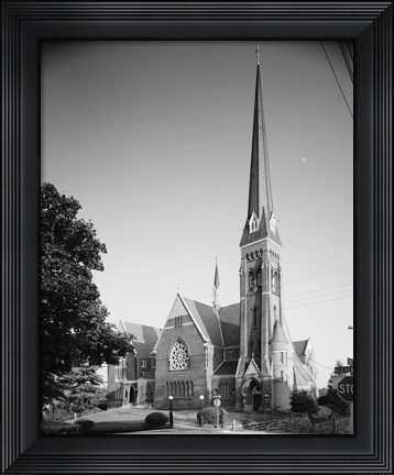 Framed GENERAL VIEW, ELEVENTH ST. FRONT ON LEFT, COURT ST. SIDE ON RIGHT - First Baptist Church, Court and Eleventh Streets, Lynchburg Print