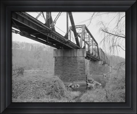 Framed GENERAL VIEW NORTH, SOUTHEAST SIDE FROM SOUTHEAST BANK. - Joshua Falls Bridge, Spanning James River at CSX Railroad, Lynchburg Print