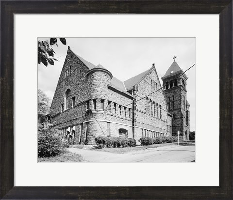 Framed REAR AND SEVENTH ST. SIDE (RIGHT) - St. Paul&#39;s Episcopal Church, Clay and Seventh Streets, Lynchburg Print