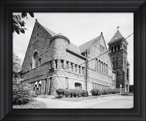 Framed REAR AND SEVENTH ST. SIDE (RIGHT) - St. Paul&#39;s Episcopal Church, Clay and Seventh Streets, Lynchburg Print