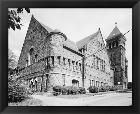 Framed REAR AND SEVENTH ST. SIDE (RIGHT) - St. Paul&#39;s Episcopal Church, Clay and Seventh Streets, Lynchburg Print