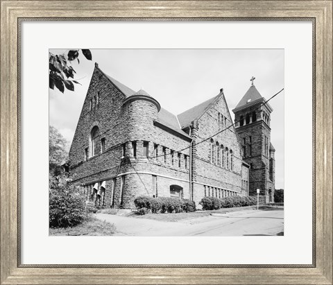 Framed REAR AND SEVENTH ST. SIDE (RIGHT) - St. Paul&#39;s Episcopal Church, Clay and Seventh Streets, Lynchburg Print