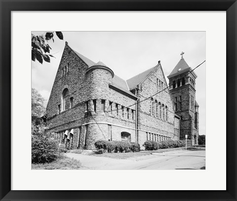 Framed REAR AND SEVENTH ST. SIDE (RIGHT) - St. Paul&#39;s Episcopal Church, Clay and Seventh Streets, Lynchburg Print