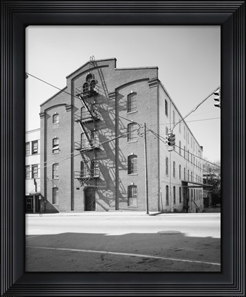 Framed GENERAL VIEW, MAIN ST. FACADE AT LEFT, THIRTEENTH ST. SIDE AT RIGHT - Bowman and Moore Leaf Tobacco Factory, Main and Thirteenth Print