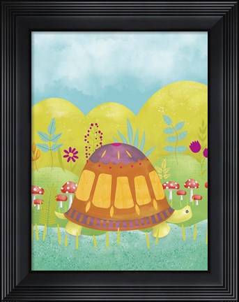 Framed Happy Turtle I Print