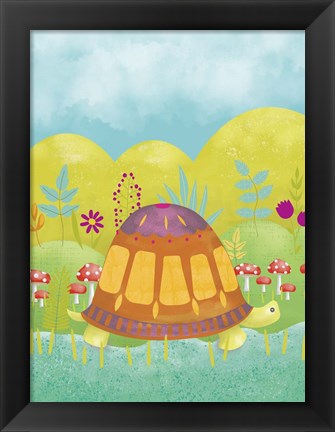 Framed Happy Turtle I Print