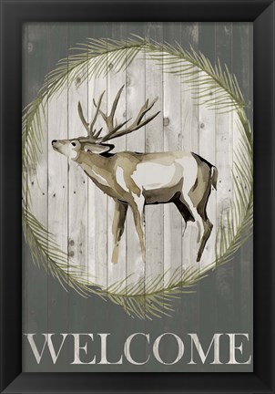 Framed Woodland Welcome I Print